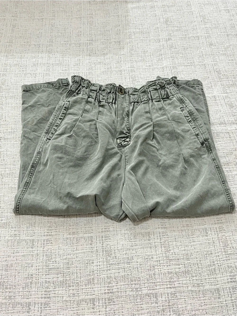 Free People Olive Drawstring Paperbag Joggers
